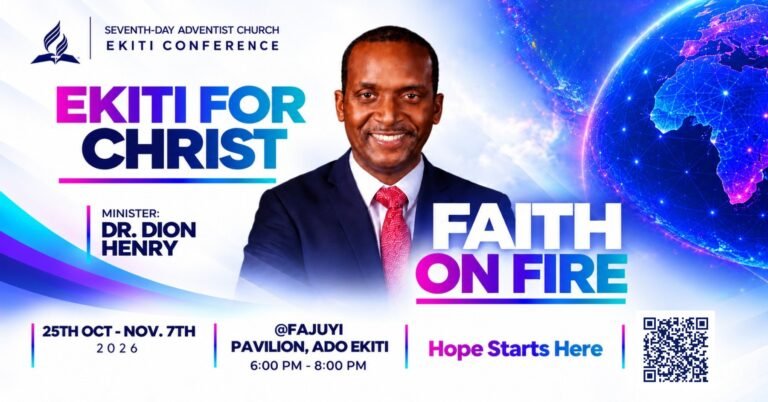 Ekiti for Christ 2026: Faith on Fire with Dr. Dion Henry, 25 October to 7 November 2026, 6:00 to 8:00 PM, Fajuyi Pavilion, Ado-Ekiti